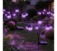 2PCS Halloween Solar Tree Stump Light,24.8" Solar Garden Lights Outdoor,Cute Glowing Ghost Outdoor Decor,Swaying 6-Head Twinkling Pathway Light,Magical Vintage Lantern,for Garden Yard Porch