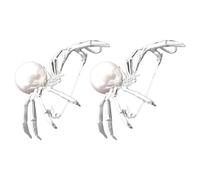 2pcs Halloween Spider Brooch Pins with Artificial Pearls for Women | Copper Finish, Spooky yet Chic Look, Easy to Attach to Costumes or Jackets, for Events and Casual Wear