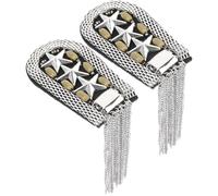 2pcs Halloween Uniform Epaulets Tassel Link Chain Shoulder Boards