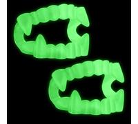2Pcs Halloween Vampire Teeth Glow In The Dark Teeth Fangs Scary Halloween Werewolf Zombie Fangs Cosplay Props for Halloween Party Fancy Dress Accessories A6-YGJYLJZ
