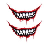 2pcs Halloween Vehicle Mouth Stickers for Car Front Decals PET