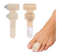 2Pcs Hammer Toe Straighteners, Adjustable Hammer Toe Splint, Toe Bandage Cushioned with Aluminum Plate for Bent Curled Crooked Broken, Skin Color
