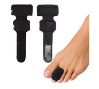 2Pcs Hammer Toe Straighteners, Adjustable Hammer Toe Splint, Toe Bandage Cushioned with Aluminum Plate for Bent Curled Crooked Broken, Black