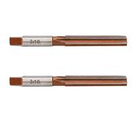 2PCS Hand Reamer, Straight Shank Conical Reamer for Boring Processing, H7 Precision Reaming Tool with 6 Flutes, Made of 9SiCr Steel for Drilling and Milling Machines (3/16 American Made for Hand use)