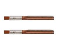 2PCS Hand Reamer, Straight Shank Conical Reamer for Boring Processing, H7 Precision Reaming Tool with 6 Flutes, Made of 9SiCr Steel for Drilling and Milling Machines (1/2 American Made for Hand use)
