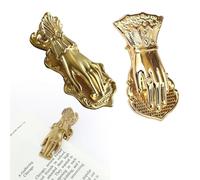 2PCS Hand Shaped Book Clip, Vintage Metal Paper Clip Elegant Lady's Hand Shaped Bookmark Page Holder Handbook Storage Clip Seal Clamps for Office, Home, School