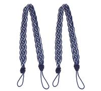 2pcs Hand Tied Curtain Clip Buckle Holdback Fabric Drapery Tassels Curtain Tiebacks Tassel Window Curtain TieBacks Knitted Braided Curtain Cord Rope (Royal Blue) Creative Accessories