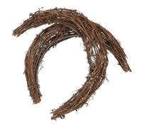 2pcs Hand Woven Rattan Moon Wreath Rings for DIY Crafts | 7.9x6.3 Inch Size, Rustic Handmade Form, Indoor Home Decoration and Floral Projects