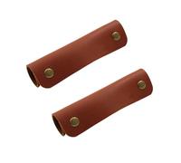 2Pcs Handbag Handle Leather Wrap Cover Purse Wallet Bag Handle Protectors Luggage Bag Grip Protector Saddle for DIY Craft Strap Making Supplies Brown