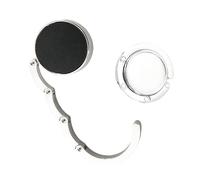 2Pcs Handbag Hooks, Folding Handbag Table Hangers Metal Bag Hooks for Table Round Zinc Alloy Purse Hanger Portable Holder Multifunctional Women's Bag Holder for Desk Restaurant Office (Silver)