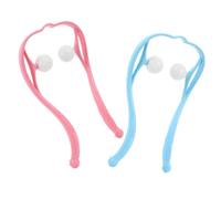 2pcs Handheld Neck Massager with Dual Trigger Points | Manual Kneading, Compact Design, Home and Travel Use, PP Silicone Build, Blue or Pink