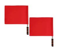 2pcs Handheld Signal Flag for Referee and Race Use Stainless Steel Red | Practical Traffic Warning Use, Comfortable Anti Skid Handle, Chinlon and Steel Build, Fan Cheering Support