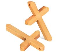 2pcs Handheld Wooden Cross Pocket Tribute Christian Decor | Smooth Wood Surface with Rustic Charm, Portable Faith Symbol for Rosary Users, Meditation Practice, Bags and Office