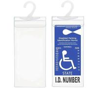 2Pcs Handicap Placard Holder Ultra Transparent Disabled Parking Permit Placard Holder with Large Hanger for Auto