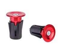 2PCS Handlebar End Caps - Bike Bar Ends with Tool - Aluminium Alloy Bicycle Bar End Plugs - Durable Grip Protector - Universal for Mountain Road Folding Bikes (Red)