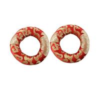 2pcs Handmade Cotton round Cushion for Tibetan Singing Bowl | Yoga Use, Red Finish, Reduces Vibration and Noise, Easy to Replace, Compact Support for On-the-go Use