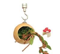 2Pcs Handmade Jumping Spider Hideout, Gourd Skin Spider Shelter with Magnetic, Rope Bridge, Mushroom Habitat Decoration for Jumping Spider Enclosure Accessories