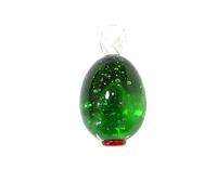 2PCS Handmade Mini Glass Olive Pendant, Cute Fruit Charms for DIY Jewelry Making Supplies and Holiday Decor (3.3x1.8cm)