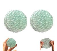 2PCS Handmade Pressure Relief Balls, Stress Relief Balls for Hands, Shapeable Vacuum Ball Stress Ball, Squishy Sensory Stress Squeezing Balls, Squishy Stress Ball Squeeze for Kids Adults (Green)