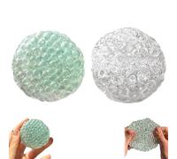 2PCS Handmade Pressure Relief Balls, Stress Relief Balls for Hands, Shapeable Vacuum Ball Stress Ball, Squishy Sensory Stress Squeezing Balls, Squishy Stress Ball Squeeze for Kids Adults (Mix)