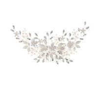 2Pcs Handmade Silver Color Flower Hair Comb Pearl Rhinestone Flower Hair Accessories For Women Bride Wedding Tiara