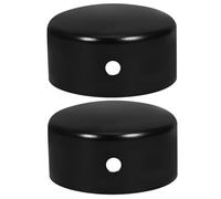2pcs Handrail End Caps Black Stainless Steel for Railings | Bright Smooth Finish, Decorative Cover for Top Rail, Secure Fit on Stairs, Easy Retrofitting for Maintenance