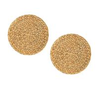 2pcs Handwoven Teapot Insulated Mat, Gourd Grass, Heat Resistant