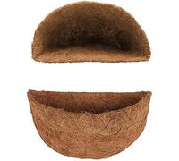 2Pcs Hanging Basket Liners, Wall Planter Liner Coco Fiber Replacement Coconut Fibre Basket Flower Box Moulded Inserts Garden Wall Basket Manger Hanging Basket Replacement (Brown, 12in/30CM)