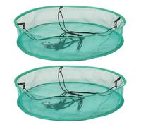 2pcs Hanging Bird Seed Tray 20 Inch round 4 Inch Deep Green Polyester | No-hole Solid Bottom, 4-point Hanging Straps, Universal Fit for Bird Feeder, Lawn and Garden Use