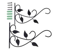 2pcs Hanging Planter Hooks Heavy Duty Outdoor Bird Feeder Hanging Brackets Black Iron Planters Indoor/Outdoor Hanger Brackets