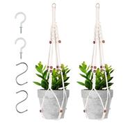 2PCS Hanging Planters Baskets Macrame Plant Hangers Boho Style Plant Hangers Hanging Flower Pot Holder Plant Holders for Garden, Office, Home Decoration