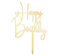 2pcs Happy Birthday Cake Toppers Glod Happy Birthday Cake Decorations Birthdays Decorations Birthdays Cakes Supplies for Celebrating Anniversary Party