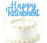 2Pcs Happy Retirement Cake Toppers (blue)