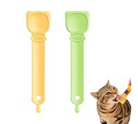 2PCS Happy Spoon Multifunctional Lickable Cat Treats Squeeze up Cat Liquid Snack Feeding Spoon