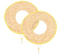 2pcs Hard Hat Sunshade Visor Wheat Straw Breathable Accessory | Wide Field of View, No Burrs Finish, Outdoor Use, Random Beige Color Accessory Random Color