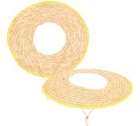 2pcs Hard Hat Visor Wheat Straw Sun Shade Cover for Workers Outdoor | Quick Drying, No Burrs, Wide Field of View, Random Colour Accessory, Beige Finish, 50cm Size Random Color
