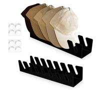 2Pcs Hat Organizer Hat Stand for Baseball Caps, No-Install Acrylic Hat Organizer Shelf with Rubber Feet, Hat Display Stand Hat Holder for 14 Baseball Caps, Hat Rack Stand for Bedroom Closet Dresser