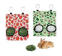 2pcs Hay Bag, Guinea Pig Hay Feeder, 9.8 * 1.6 * 11in Guinea Pig Hanging Hay Bag, Distinguish Feeding and Save Hay, Keeps the House Clean, Suitable as a Feeder for Hamsters, Rabbits, Chinchillas