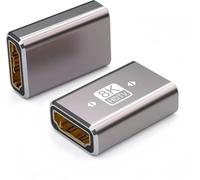 2PCS HDMI Adapter - Female to Female HDMI Connector - Metal Video Coupler - 8K UHD 7680×4320@60Hz Signal Extender - for TV Monitor Laptop PC Devices (Silver)
