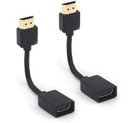 2PCS HDMI Extension Cable 4K 12cm/4.7in Upgraded H DMI Extender HD MI Male to Female Cable Adapter 4K 1080P Plug &play HDM I to HDM-I Converter Adapter Cable Compatible for Fire,TV Stick,PS3/PS4