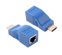 2Pcs HDMI Network Extender Adapter,GEATSTAR 30M HDMI to RJ45 Network Cable Extender Converter Adapter, Splitter, Repeater by Cat 5e Cat 6 1080P for HDTV HDPC PS4 STB 4K 2K