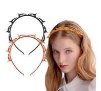 2PCS Headbands with Clips, Double Bangs Hairstyle Hairpin, Clip Headbands for Women's Hair, Teeth Comb Headband with Clips Attached Braided Hair Accessories for Women & Girls (Black, Brown)