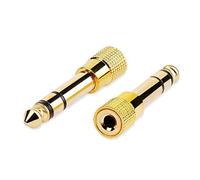 2PCS Headphone Adapter 3.5mm Female to 6.35mm Male,Gold Plated Stereo Headphones Jack Adaptor Headphone Converter, Electric Keyboard Mixer Amplifier Speaker Earphone DAC Receiver Drum 2Pin-G