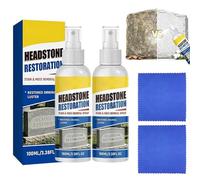 2Pcs Headstone Restoration & Cleaning Spray,100ML/3.4oz Stone Cleaner Gravestone Cleaning Kit,Tombstone & Monument Cleanings Spray,Restoring and Protecting Tombstones,Natural Stone Cleaner