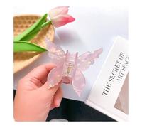 2PCS Headwear French Retro Butterfly Hair Clips Hair Accessories Back Of The Head Hair Claws Sweet Coiled Hairpin Women Styling Tools(Pink)