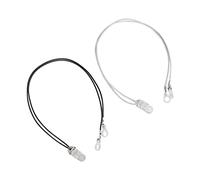 2Pcs Hearing Aid Clip for Adults and Seniors, Portable Anti Lost Ear Hearing Aids Lanyard Protector, Hearing Amplifiers Security Clip Fixation Cord, Black and Gray