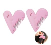 2Pcs Heart Double-Sided Hair Comb Heart-Shaped Bangs Trimmer Manual Hair Cutting Knife Hair Split End Trimmer Girls Hair Cut Accessories Grooming Thinning Hair Cutter Tool for Kids Women