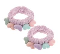 2pcs Heart Hair Bands Cloth Adjustable Elastic Head Wraps