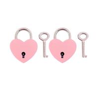 2pcs Heart Lock Mini Suitcase Padlock Iron for Cabinet Box Pink