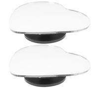 2pcs Heart Shaped Blind Spot Rearview Mirror Side View Mirrors | Frameless Design with Vibration Resistant Hold, Stylish Girly Accessory for Female and Rideshare Drivers